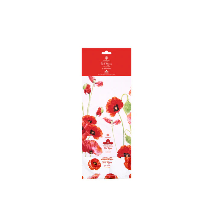 Red Poppies Collection Tea Towel 2pk