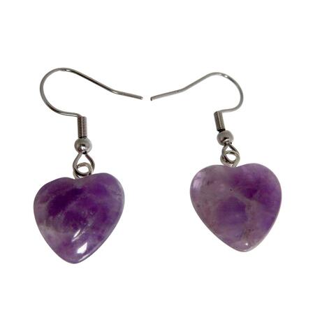Amethyst Heart Shaped Earrings