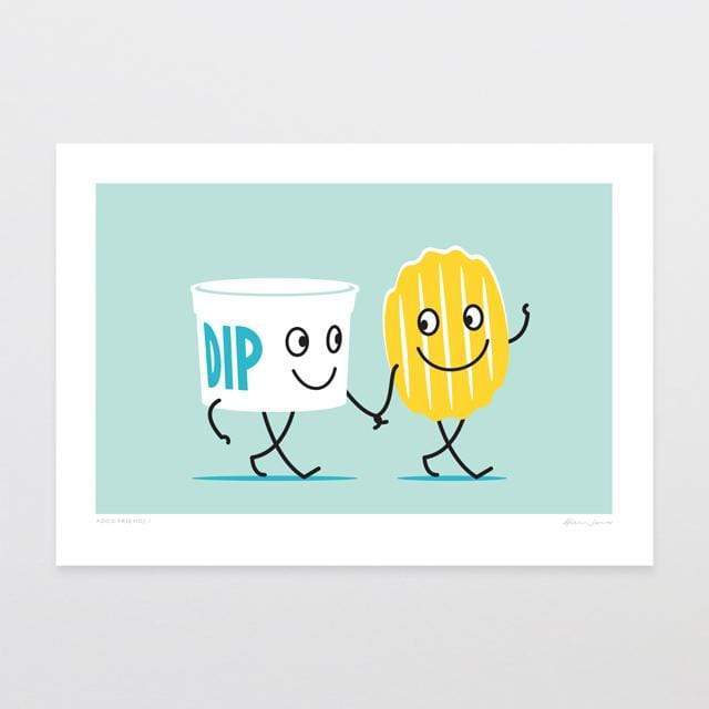 Food Friends Art Print - Chip & Dip