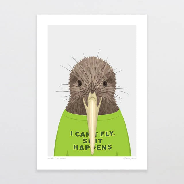 Sh*t Happens Kiwi Art Print by Glenn Jones