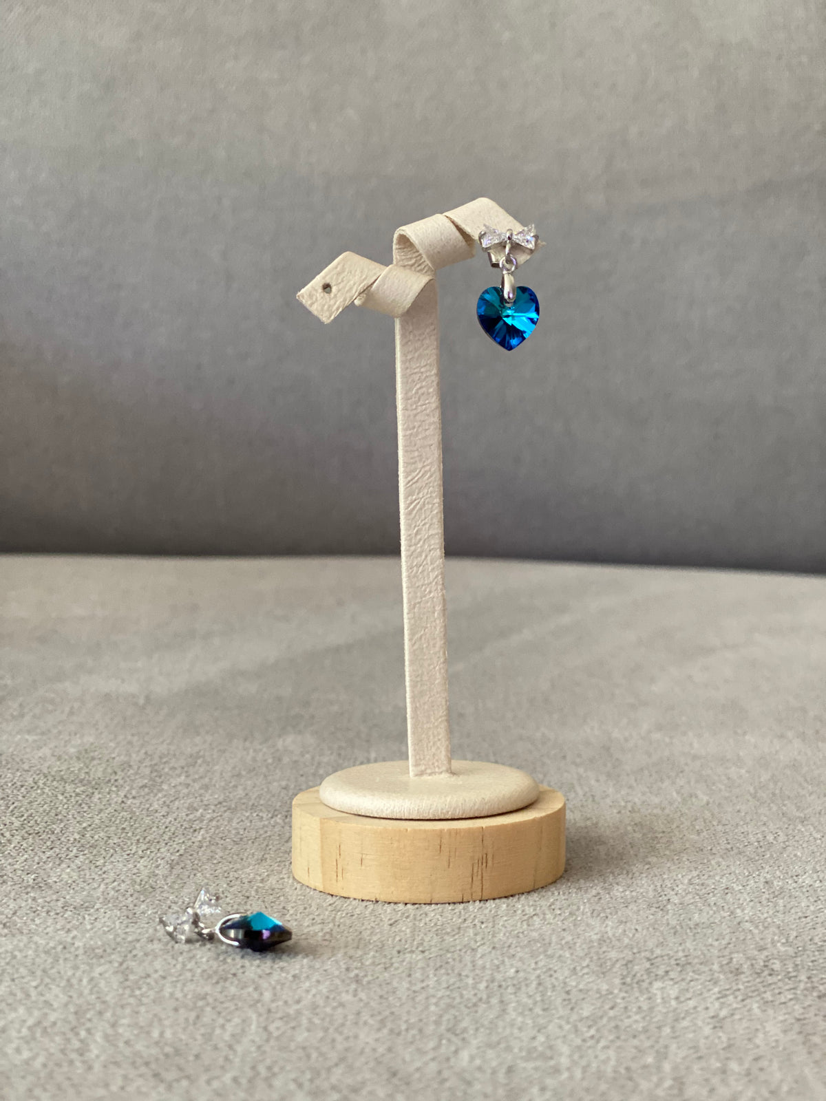 Swarovski Heart Drop Earrings with Bow Stud