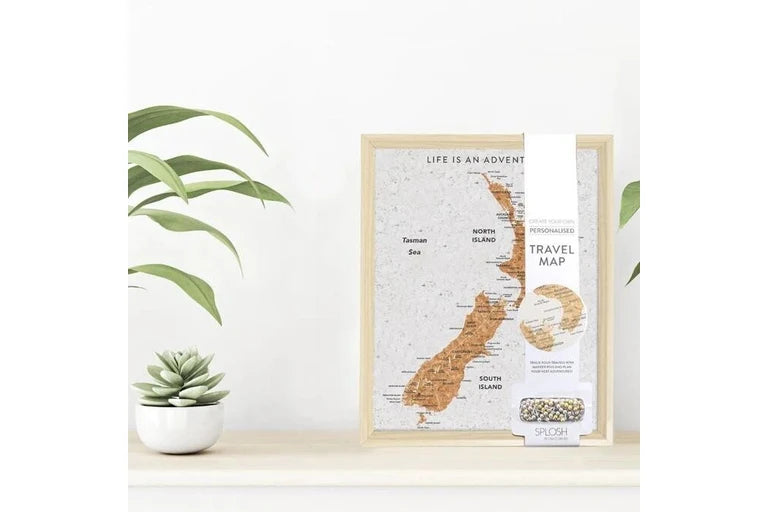 New Zealand Desk Travel Map Pin Board by Splosh