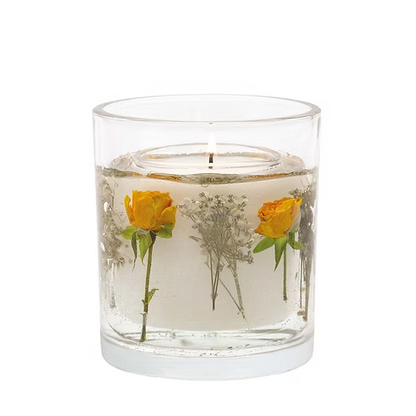Nature's Gift Yellow Tea Rose Wax Gel Candle