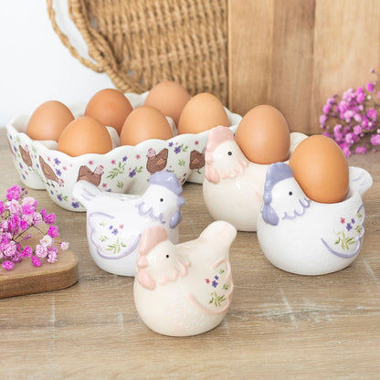 Hen Shaped Ceramic Egg Cups