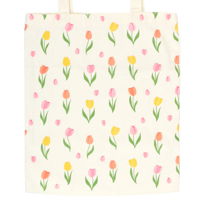 Tulip Print Cotton Tote Bag