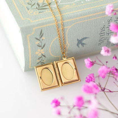 Book Shaped Locket Neckalce