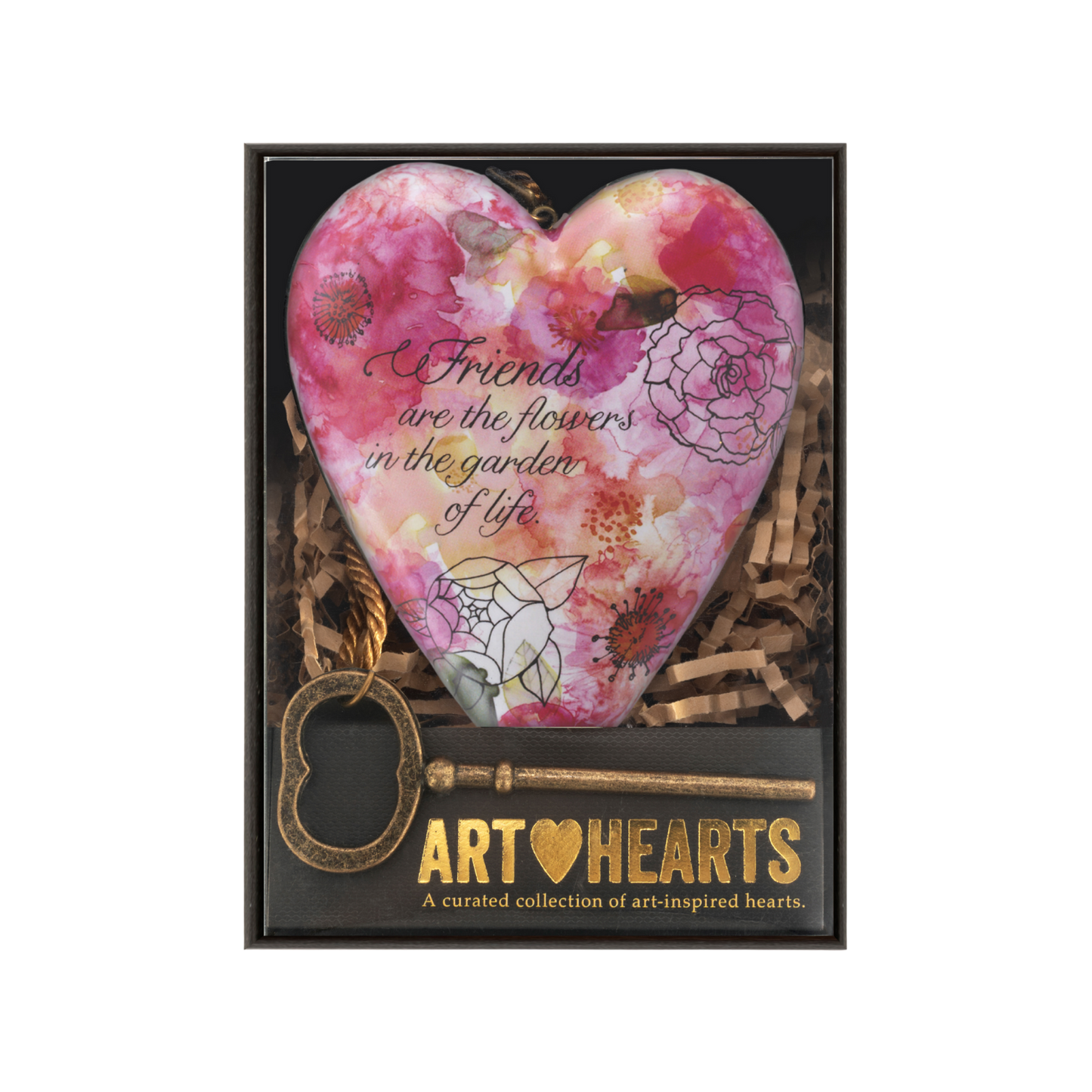 Demdaco Art Heart - Friends are Flowers