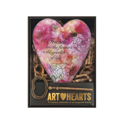 Demdaco Art Heart - Friends are Flowers