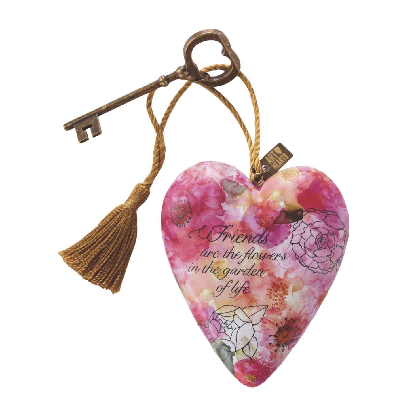 Demdaco Art Heart - Friends are Flowers