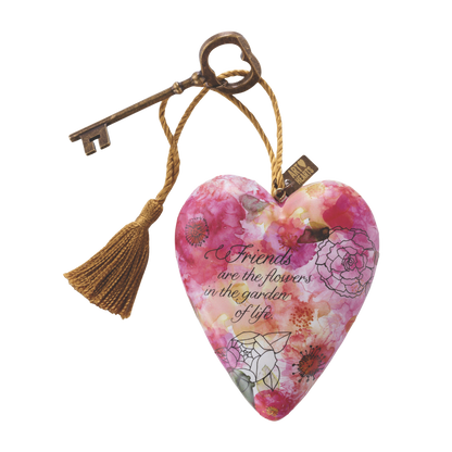 Demdaco Art Heart - Friends are Flowers
