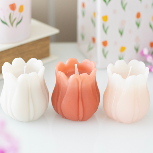 Tulip Shaped Candles set of 3