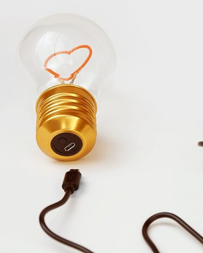 Heart light bulb usb rechargeable