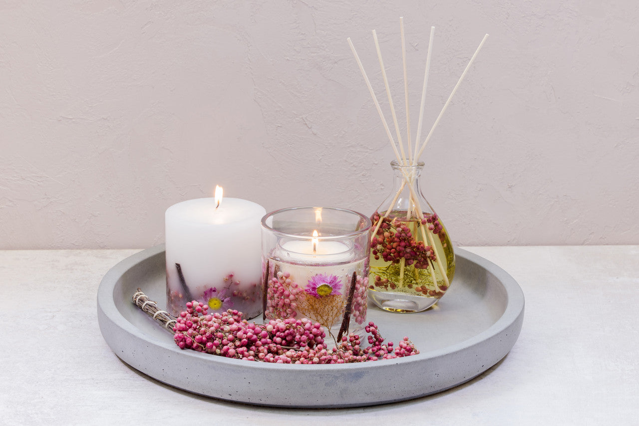 Nature's Gift Pink Pepper Flowers Gel Candle