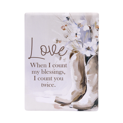 Love Ceramic Magnet - Saddle & Bloom
