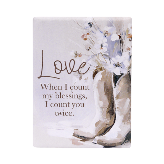Love Ceramic Magnet - Saddle & Bloom