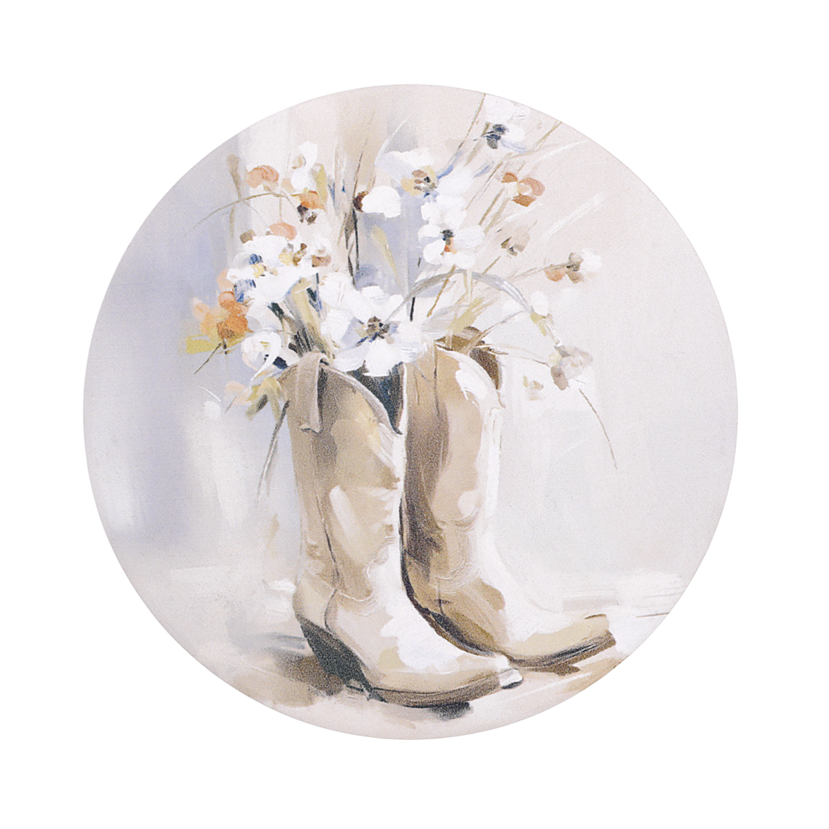 Floral Boots Ceramic Coaster - Saddle & Bloom