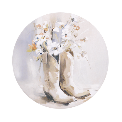 Floral Boots Ceramic Coaster - Saddle & Bloom