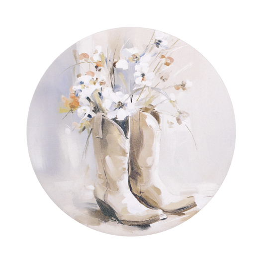 Floral Boots Ceramic Coaster - Saddle & Bloom