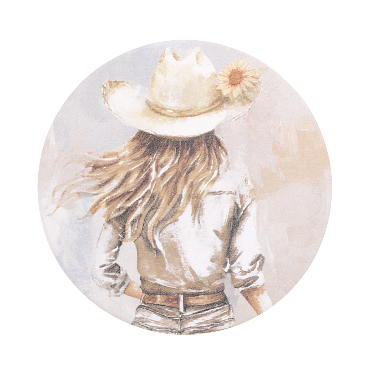 Cowgirl Floral Ceramic Coaster - Saddle & Bloom