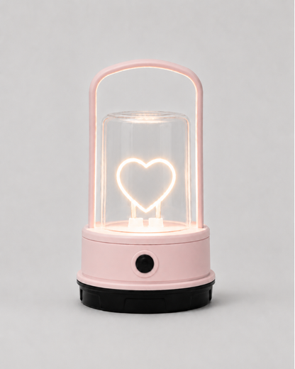 USB Rechargeable Pink Heart Lantern