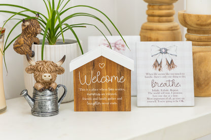 Welcome Blockword - Saddle & Bloom