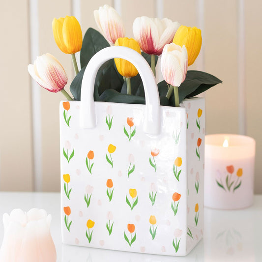 Tulip Print Ceramic Vase
