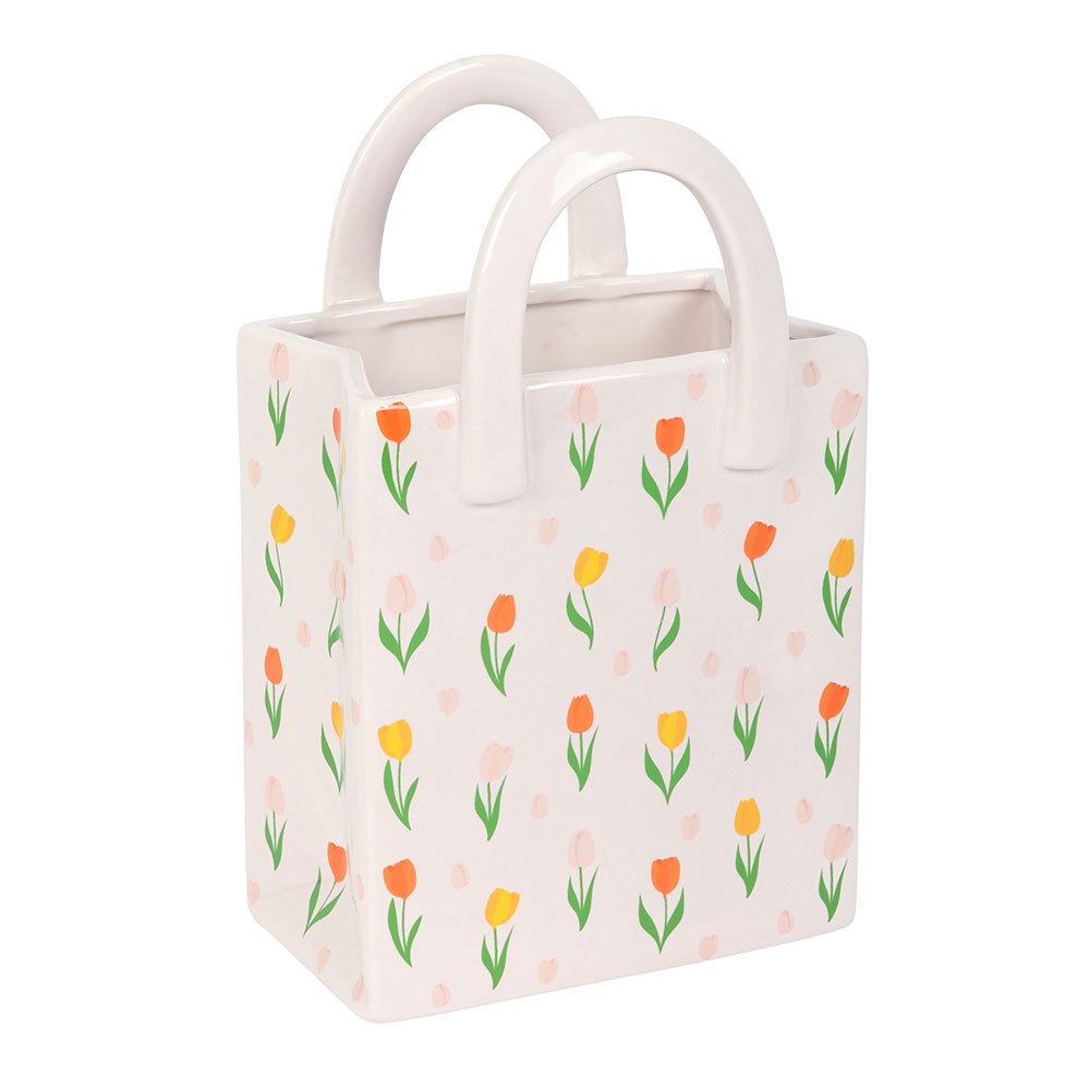 Tulip Print Ceramic Vase