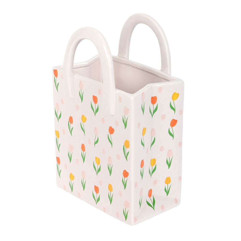 Tulip Print Ceramic Vase