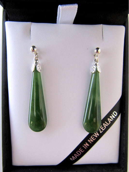 Drop NZ Greenstone Earrings