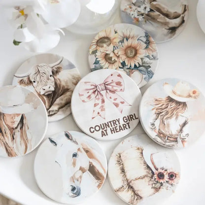 Horse Ceramic Coaster - Saddle & Bloom