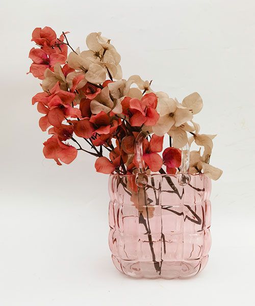 Blush Glass Handbag Vase